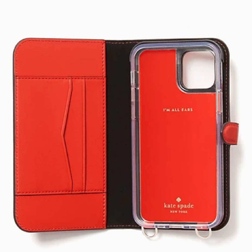 ♠️Kate Spade iPhone 12 Folio Case Chain Crossbody - Picture 5 of 15